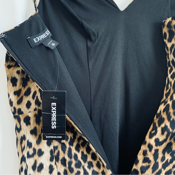 NWT EXPRESS Leopard Print Slip Dress - Picture 7 of 10